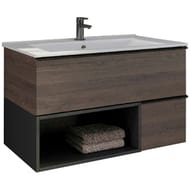Тумба COMFORTY Франкфурт-90 (910х560х465) подвесная, с раков., дуб шоколадно-коричневый 00-00002048