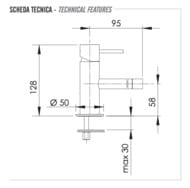 Смеситель для биде Remer X Style X21DO, золото глянцевое
