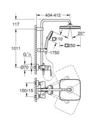 ������� ������� Grohe Tempesta System 250 Cube ��� ����, ���������, ����./���. ���, ���� 26692001