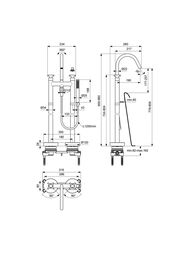 Ideal Standard JOY NEO Смеситель для ванны/душа BD168A5 напольный, двухзахватный, серый