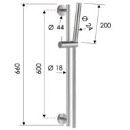 Душевая стойка с ручным душем и шлангом Remer INOX SS317M317MM, нержавеющая сталь матовая