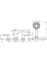 Смеситель Hansgrohe Vivenis 75444670 для край ванны, на 4 отверстия, sBox, матовый черный — изображение 3