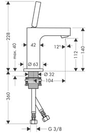 ��������� Axor Citterio 39018000 ��� ����������� �������������, ������ 112��