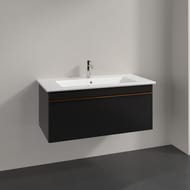 Тумба под раковину Villeroy & Boch VENTICELLO A935 05 PD (953х420х502) 1 ящик, черный, ручки медь