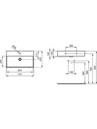 Умывальник Ideal Standard Lux STRADA 710х420х130  K078201