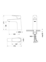 Смеситель для раковины Aquatek Бетта AQ1110BGM однозахватный, излив 98мм, б/дон. клап., сталь оруж