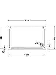 ������ ��������� Duravit D-Code 1500�900 ���� ����� 720263000000000
