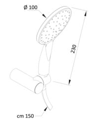 Душевой набор Mariani B00240ID00, шланг 1500 мм, держатель, 1 режим, хром