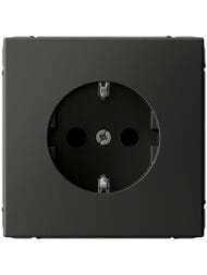 Розетка Systeme Electric ARTGALLERY с заземлением, шторка, 16А, базальт, GAL001445