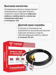 Греющий кабель для труб THERMO FreezeGuard 20м, 25Вт/пог.м, 500Вт, наружный