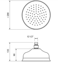 Верхний душ Migliore ROMA D-200 мм, антикальций, бронза ML.ROM-35.640.BR (29674)