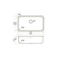 Мойка Omoikiri OMI 76-U/I IN (765х457х210) под столешницу, нержавеющая сталь 4993500