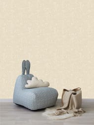Обои виниловые на флизелине Grandeco Little Dreamers LD3419 (0,53х10,05) животные, бежевые (рул)