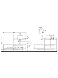 Консоль с раковиной Duravit Happy D.2 Plus 1400х850х490 2полки, ящик слева, белый глянец HP4847O2222 — изображение 3