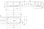 ����� Duravit Luv 1850x950�610 � ������ ����, ��������� ������ � �����, 2 ������� 700432000000000