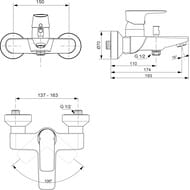 Смеситель для ванны/душа Ideal Standard Connect Air A7033AA настенный, хром