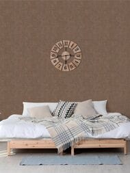 Обои виниловые на флизелине Grandeco Muse MU 1109 (0,53х10,05) ткань, коричневые (рул.)