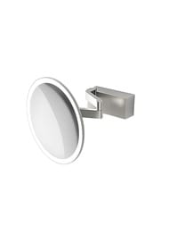 Зеркало косметическое Decor Walther VISION R d.20см, подсветка, 5х, цвет: матовая нерж.сталь 0123176