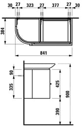 ����� ��� ���������� Laufen CASE for Palace 4.0153.2.075.519.1 (840�375�450) ������, 2 �����, ����������� ���