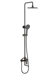 Душевая система ESKO Lagos Gun Metal ST205LGGM  настенная, ручной/верх. душ, поворот. излив, графит