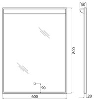 ������� BelBagno SPC-UNO-600-800-TCH (600�800�50) ����������� ����,���������,��������� �����������