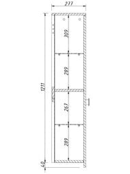 Пенал Caprigo Ноктюрн капучино 300х1251х278 подвесной, петли справа 1350R-DM501