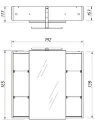 Зеркало-шкаф Caprigo Аккорд 80 бланж 792х765х177 навесной, с подсветкой 2231-SF027