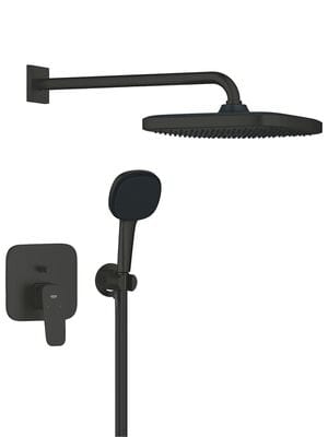 Душевая система Grohe Cubeo для душа, без встр. части, верхний и ручной душ, черный мат. 1053362430
