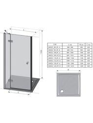 ������� ����� RAVAK SMARTLINE SMSD2-120 B-L (1199-1216�1900) ��������� �����,������,����+Transparent
