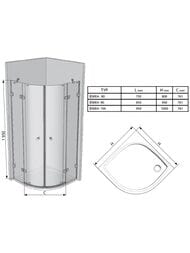 ������� ������ RAVAK BRILLIANT BSKK4-100 (995�995�1950) ��������� �����, ������, ����+Transparent