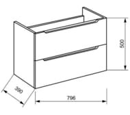 ����� ��� �������� BelBagno ETNA 39 (800�390�500) ���������, Rovere Nature ETNA39-800/390-2C-SO-RN-P
