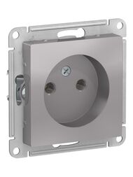 Розетка Systeme Electric ATLASDESIGN без заземления 16А механизм алюминий ATN000341