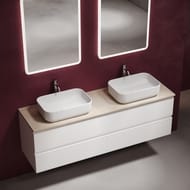 Столешница Sancos Kreman 1600х460х210 с отверстием под смеситель, бежевый мрамор TT160A2X