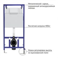 BERGES комплект инсталляция NOVUM, клавиша L6 черный глянец, унитаз Strati Rimless, сиденье 042454