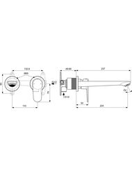 Смеситель для умывальника Ideal Standard CERAFINE O встраиваемый, матовый черный BD133XG