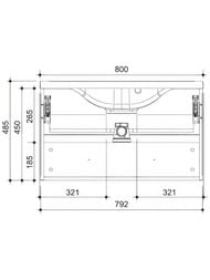 Тумба под раковину Caprigo Аккорд 80 (800х485х450) подвесная, цвет: графит матовый 2212-SF019
