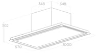 ������� ELICA Hilight-X H30 WH/A/100 LED, 1000�570�302��, 1500 �3/�, 184 ��, ��, ����� PRF0173444A