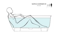 Ванна пристенная Salini Sofia Corner R 102524M 1700х850х590 угловая, правая S-stone белый мат