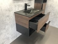 Тумба COMFORTY Франкфурт-75 (750х560х465) подвесная, с раков., дуб шоколадно-коричневый 00-00000889