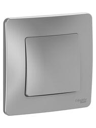 Переключатель Systeme Electric BLANCA скрыт.устан. 1-клавишный cх.6, 10A 250B, алюминий BLNVS010603