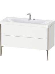 Тумба с умывальником Duravit XViu 1200х480х610 напольная, 2 ящика, белый мат./шампань XV4712EB118C — миниатюра 1