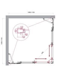 ������� ������ BelBagno LUCE-A-22 (1100�1100�1950) LUCE-A-22-90+20-P-Cr ������ ����������/����. ����