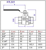 Кран шаровый 1"ВН VALTEC BASE красная ручка VT.215.N.06