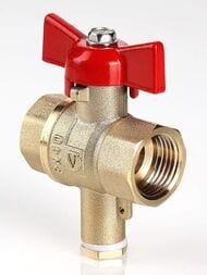 Кран шар.VALTEC СТАНДАРТ для подкл..датчика температуры 1/2"ВН-ВН PN40 рукоятка бабочкаVT.128.GN.04 — изображение 2