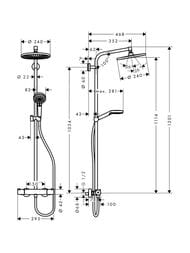 ������� ������� Hansgrohe Crometta S 240 Showerpipe � ����������� �/����, ������� � ���.��� 27267000