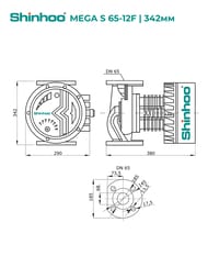 ����� �������������� SHINHOO MEGA S 65-12F 1x230�, DN 50/65, ���������, 71121008