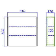 �������-���� Aqwella Mobi 610�600�170 2 �����, ����� ������ MOB0406+MOB0717W