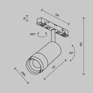 Трековый светильник Maytoni Focus Zoom (Фокус Зум) TR211-1-12W4K-Z-B Exility 4000K 12Вт 15-50°, IP20, черный