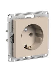 Розетка Systeme Electric ATLASDESIGN с заземлением, 16А, механизм, песочный ATN001243