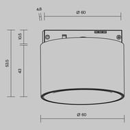 �������� ���������� Maytoni Alfa S (����� ��) TR188-1-5W4K-M-BW Levity 4000� 5�� 36�, IP20, ������
